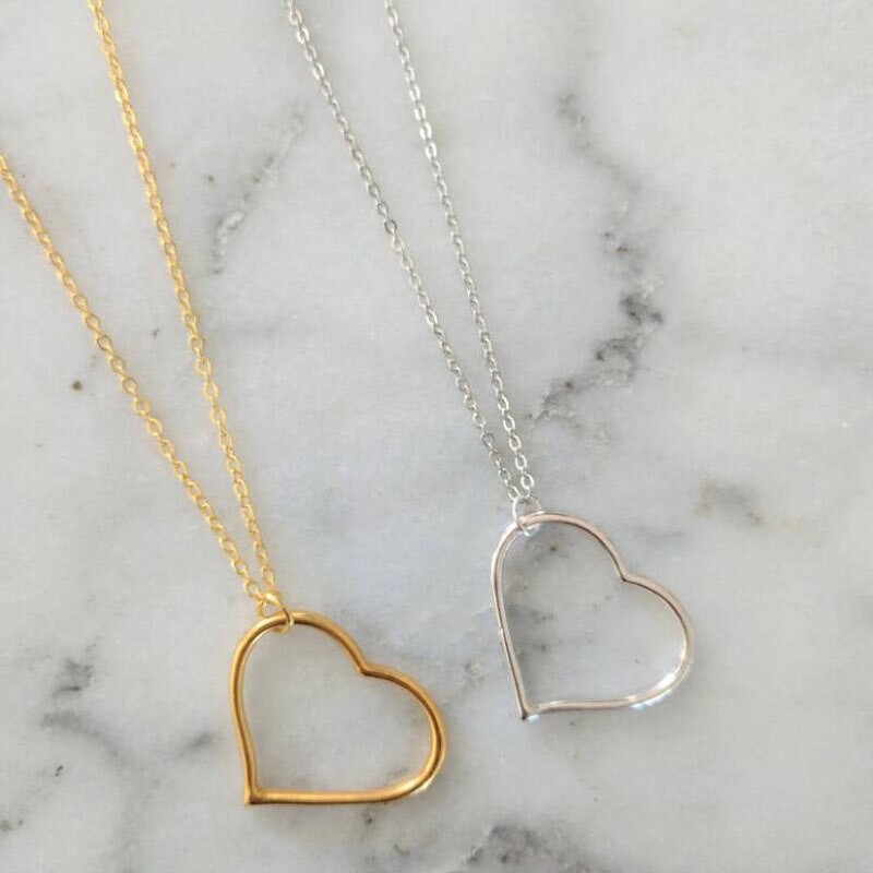 2020 Gold Heart Necklace Sweater Chain for Women NEW Simple Long Pendant Necklaces Collares Female collier femme Jewelry Gift