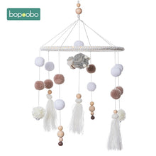Load image into Gallery viewer, Skhek Bopoobo 1set Silicone Beads Baby Mobile Beech Wood Bird Rattles Wool Balls Kid Room Bed Hanging Decor Nursing Children Products