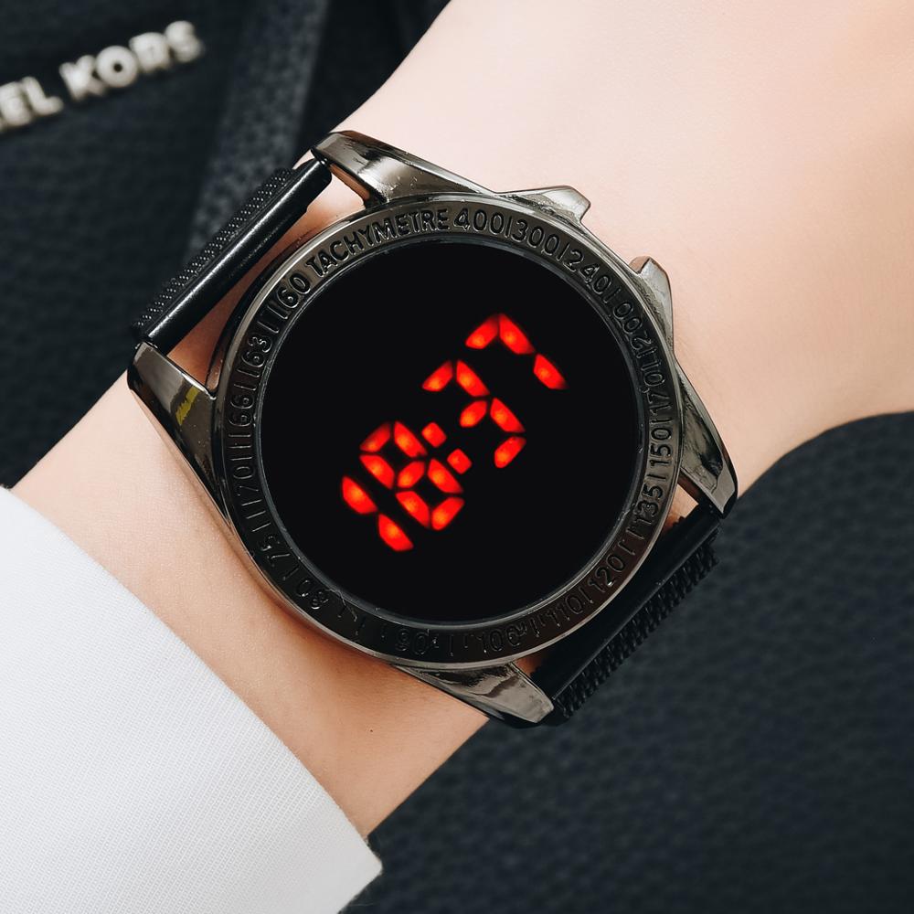 Christmas Gift Luxury Digital Magnetic Watches For Women Rose Gold Stainless Steel Dress LED Quartz Watch Relogio Feminino Dropshipping Clock