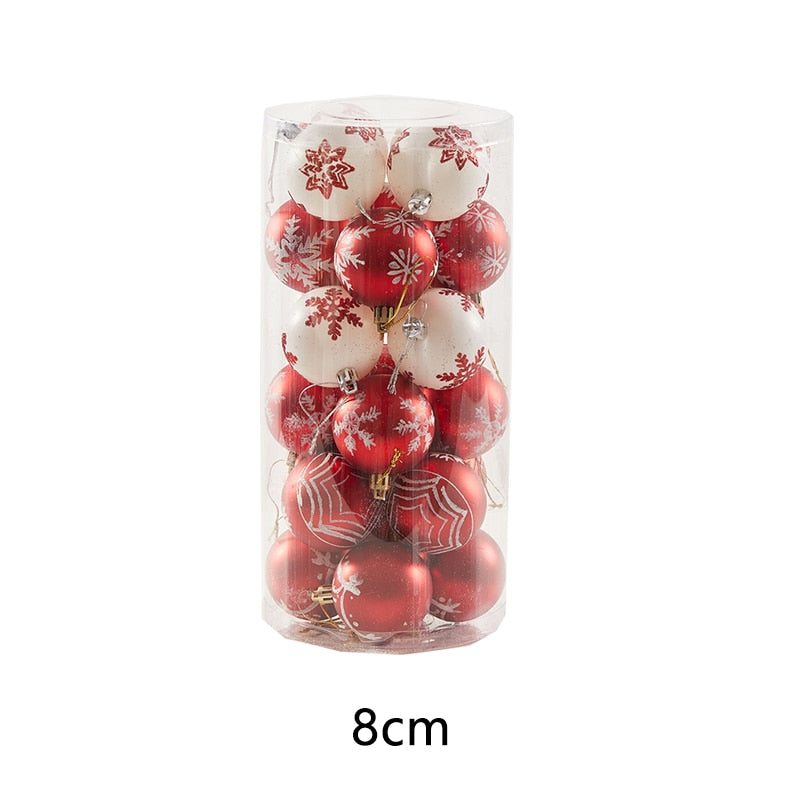LadyCC 6 / 8cm Red Painted Christmas Ball Christmas Decorations Christmas Tree Pendant Hand Painted Decoration