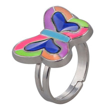 Load image into Gallery viewer, Butterfly Mood Ring Color Change Adjustable Emotion Feeling Changeable Temperature Ring Jewelry For Kids Birthday Wholesale