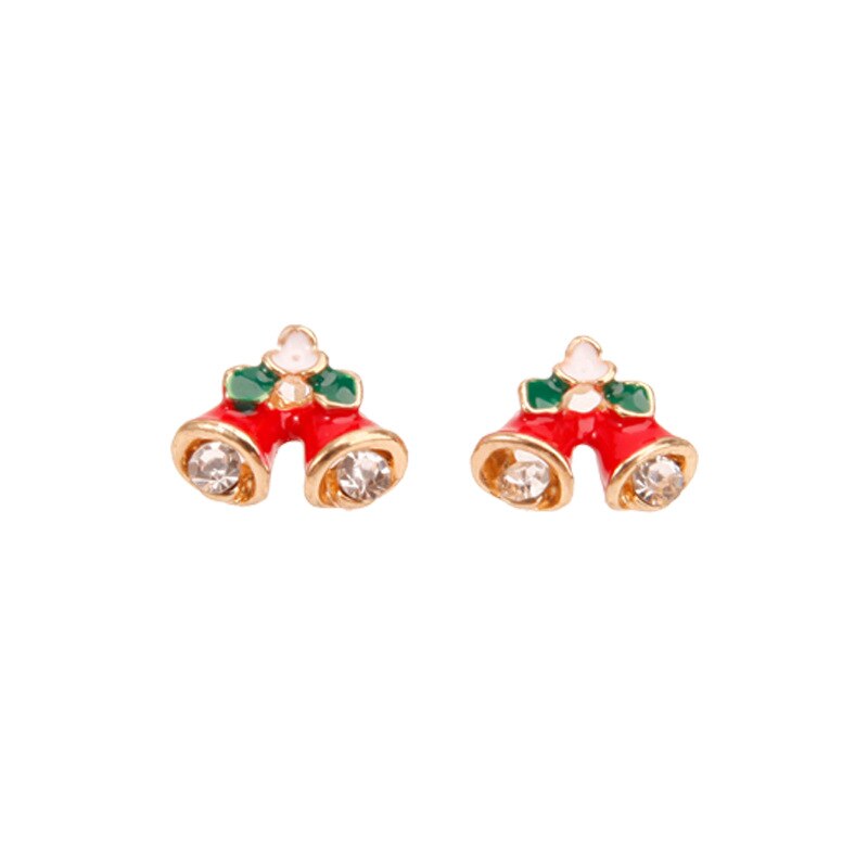 New 2020 Fashion Christmas Earrings Bell Green Christmas Tree Studs Earring for Women Girls Party Accessories Jewelry Gifts