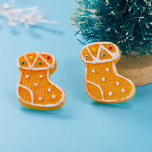 Load image into Gallery viewer, Christmas Gift New Imitation Biscuit Gingerbread Stud Earring For Women Christmas Tree Snowflake Snowman Earrings Girls New Year Jewelry Gift