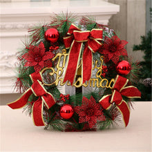 Load image into Gallery viewer, Christmas Gift Merry Christmas Artificial Wreath Red Bow Flower Vine Circle Wall Door Hanging Festival Pendant For Navidad Christmas Decoration