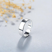Load image into Gallery viewer, Christmas Gift New Simple Creative Smooth 925 Sterling Silver Jewelry Not Allergic Temperament Round Inisex Fashion Popular Opening Rings R175