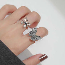 Load image into Gallery viewer, Skhek Hollow butterfly ring female fashion retro creative butterfly opening ring ins small jewelry