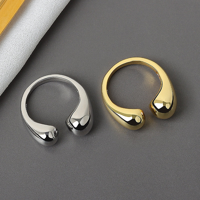 2020 New Trendy Double Head Water Drop Opening Ring Jewelry Charm Lady Cocktail Party Wedding Punk Hip Hop Rings Gift for Wife