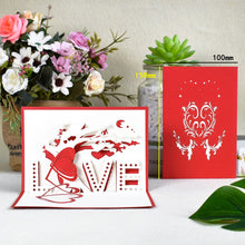 Load image into Gallery viewer, Love 3D Pop-Up Cards Valentines Day Gift Postcard with Envelope Stickers Wedding Invitation Greeting Cards Anniversary for Her