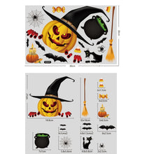 Load image into Gallery viewer, SKHEK 2023 Halloween Party Supplies Skeleton Window Stickers Skull Wall Sticker Haunted House Horror Halloween Decoration For Home