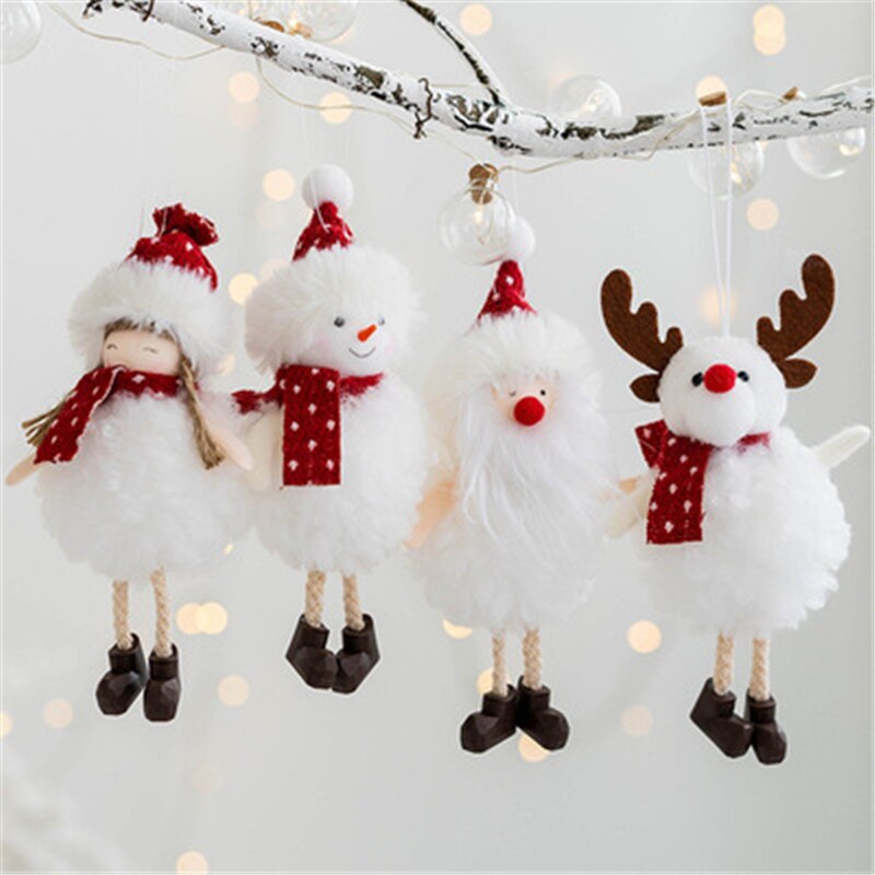 Christmas Gift Christmas Doll Plush Angel Girl Pendant Santa Claus Snowman Christmas Tree Decoration Room Ornaments Children Gifts For New Year