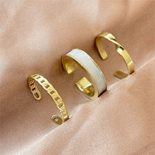 Load image into Gallery viewer, Skhek Hiphop Gold Chain Rings Set For Women Girls Punk Geometric Simple Finger Rings 2023 Trend Jewelry Party