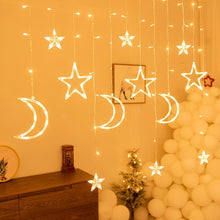 Load image into Gallery viewer, Moon Star LED Fairy Lights String Christmas New Year Curtain Lamp Eid Mubarak Party Decoration For Home Bedroom Ramadan Kareem
