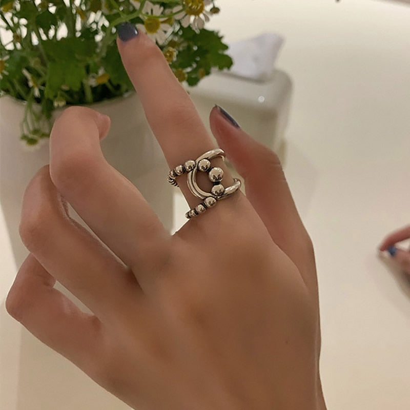 Skhek Minimalist Smooth Rings for Women New Fashion Vintage Geometric Handmade Birthday Party Jewelry Gift