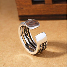 Load image into Gallery viewer, Christmas Gift New Arrival Winding Twisted Thai Silver Multi-layer Retro 925 Sterling Silver Jewelry Irregular Geometric Opening Rings R038