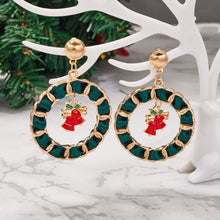 Load image into Gallery viewer, Christmas Gift New Fashion Christmas Dangle Earring For Women Christmas Tree Bell Socks Wreath Snowman Drop Earring New Year Christmas Jewelry