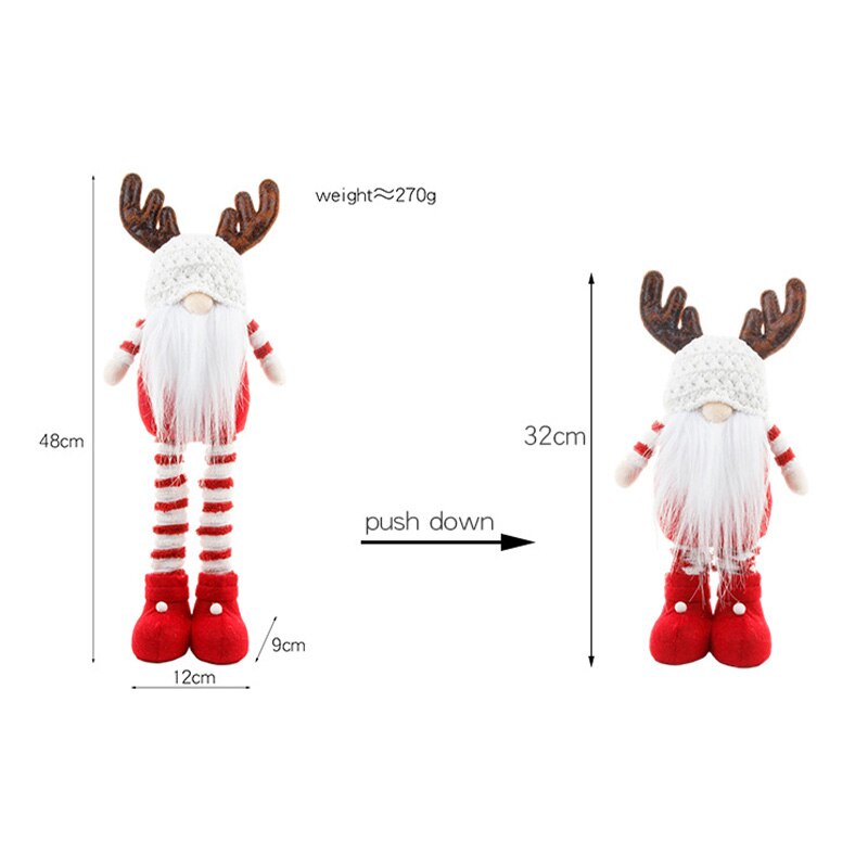 Christmas Gift New Christmas Decoration Adjustable Antlers Elk Red Doll Living Room Table Home Decor Christmas Ornaments New Year Kids Gift