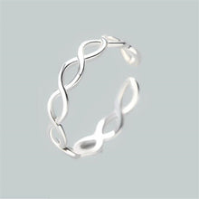 Load image into Gallery viewer, Christmas Gift Hollow Woven Simple Design 925 Sterling Silver Jewelry Fresh Glossy Cross 8 word Fashion Popular Exquisite Opening Rings R066