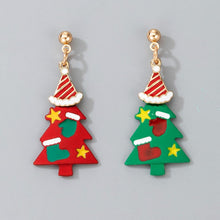 Load image into Gallery viewer, Christmas Gift 2020 Newest Santa Claus Christmas Tree Snowflake Snowman Candy Wreath Brincos Women&#39;s Gold Alloy Earrings Christmas Gift Jewelry