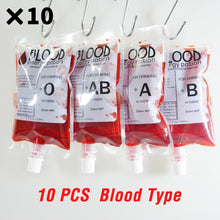 Load image into Gallery viewer, SKHEK 10Pcs Halloween Cosplay Blood Drinks Bag Vampire Food Props PVC Water Container Bottle Decors Costume For Women Kids Hot Selling