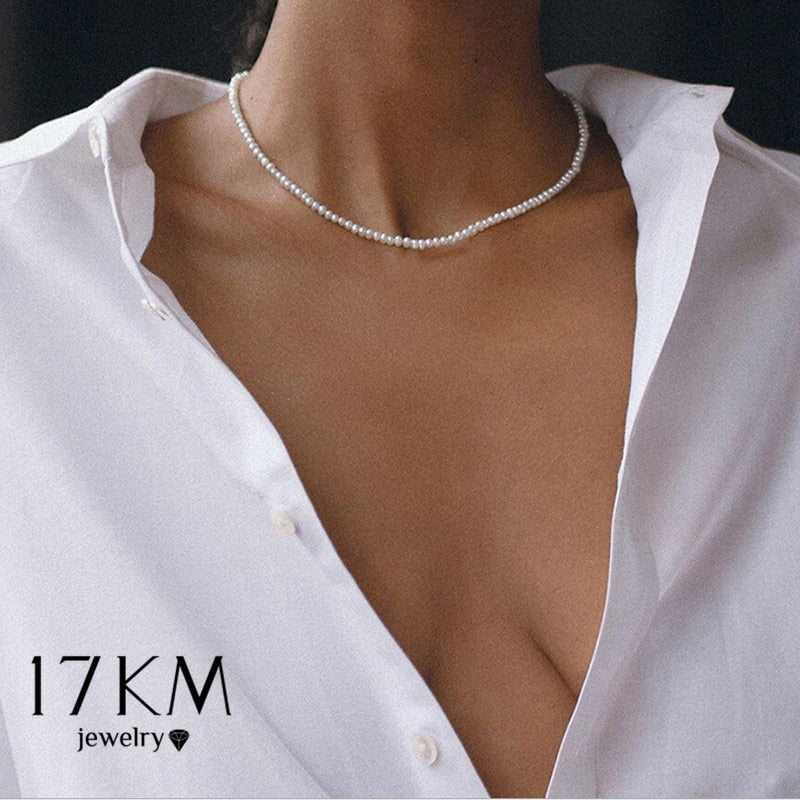 Skhek Trendy Multilayered Butterfly Pearl Necklace For Women Fashion Sun Star Gold Pearl Choker Necklaces 2023 Trend Jewelry Gift
