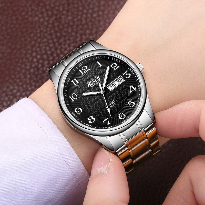 Christmas Gift Men's Watch Luxury Full Steel Watches Fashion Quartz Wristwatch Waterproof Date Male Clock Relogio Masculino Relojes Para Hombre