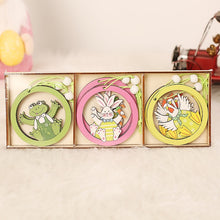 Load image into Gallery viewer, 9pcs/set Easter Rabbit Wooden Pendants Hanging Painting Bunny Wood Crafts DIY Decor Easter Decorations for Home Kids Gift 2022