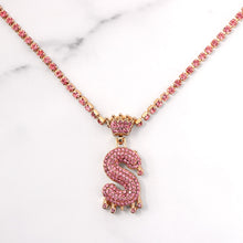 Load image into Gallery viewer, Skhek New 26 Letters Crown Iced Out Rhinestone Initial Necklace For Women Men Luxury Crystal Alphabet Pendant Chain Necklace Jewelry