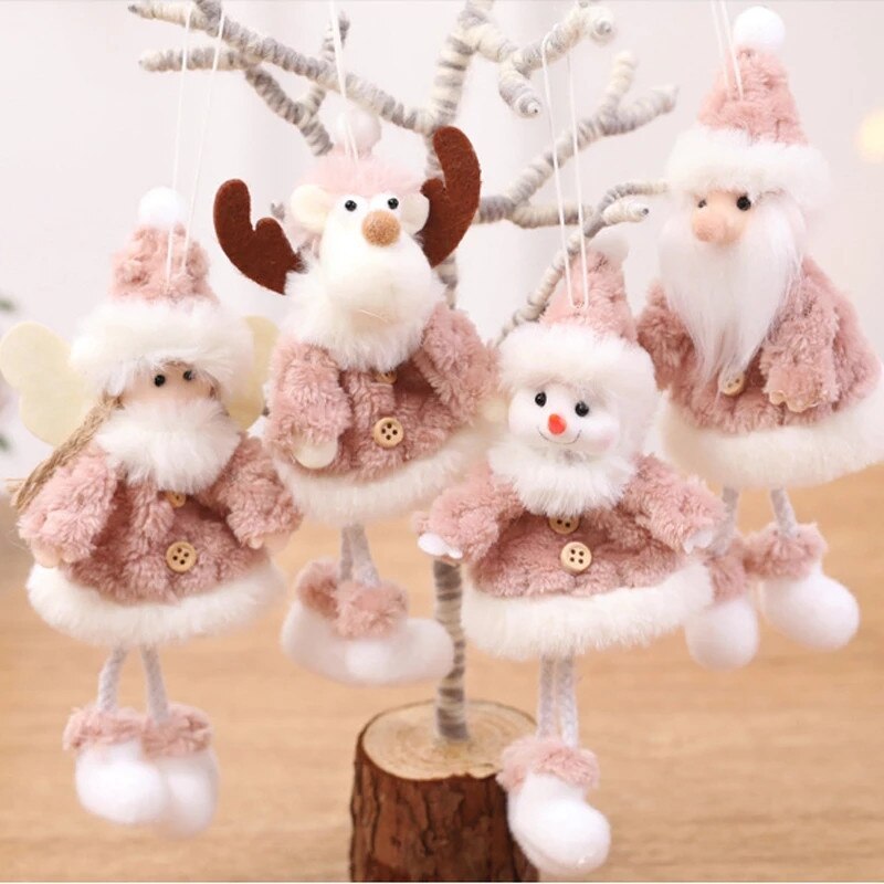 Christmas Gift Santa Claus Snowman Elk Angel Dolls Ornaments Pendant Christmas Tree Decorations for Home New Year Gifts noel Navidad Decor Xmas