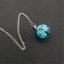 Load image into Gallery viewer, Glow in the Dark Resin Rould Ball Moon Pendant Necklace Women Blue Sky White Cloud Chain Necklace Fashion Jewelry Gifts For Girl