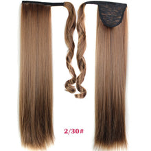 Load image into Gallery viewer, Long Straight Wrap Around Clip In Ponytail Hair Extension Heat Resistant Synthetic Pony Tail Fake Hair 24inch