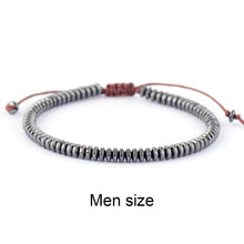 Load image into Gallery viewer, Skhek Men Bracelet Cool Disc Shape Hematite Stone Handmade Beads Friendship Macrame Bracelet Jewelry