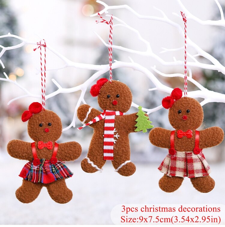 Christmas Gift Gingerbread Christmas Tree Pendant Merry Christmas Decoration for Home 2021 Xmas Gifts Navidad Christmas Tree Ornaments New Year