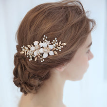 Load image into Gallery viewer, Trendy Wedding Hair Accessories Hair Comb Pearl Headdress Bridal Flower Hair Comb woman Tiara Prom Handmade Hair ornaments