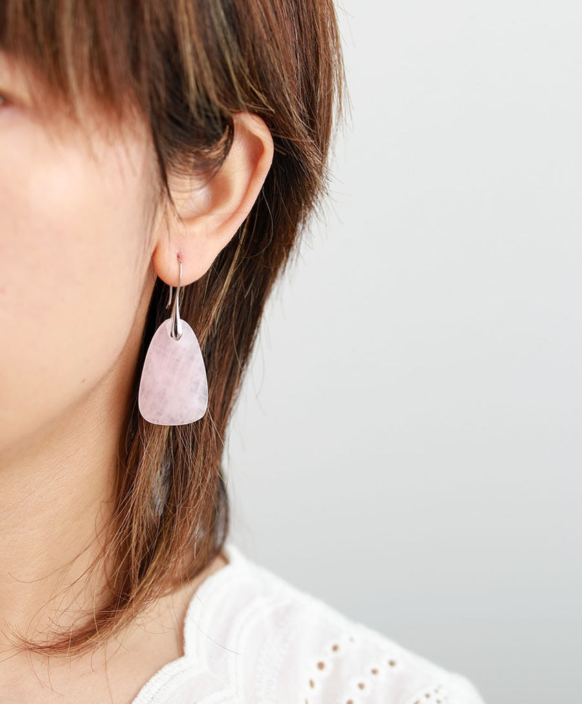 Skhek Natural Stone Earrings For Women Rose Quartzs Fancy Drop Earring Elegant Dangle Earrings Bold Jewelry Dropship Gifts