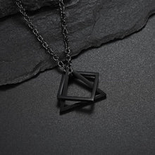 Load image into Gallery viewer, 2021 Kpop Punk Male Square Triangle Pendants Necklace Indie Neck Chains For Men Grunge Long Necklaces Man Jewelry Gifts