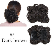 Load image into Gallery viewer, Synthetic LARGE Comb Clip In Curly Hair Extension Chignon Hair Pieces Women Updo Cover Hairpiece Extension Hair Bun Wig