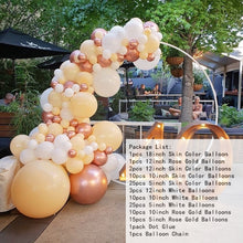 Load image into Gallery viewer, 106pcs Morandi Color Balloons Chain Set Chrome Rose Gold Ballon for Baby Shower Wedding Birthday Party Decoration Globos