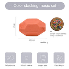 Load image into Gallery viewer, Skhek  Wood Rainbow Stones Block Colorful Wood Jenga Building Block Rainbow Stacker Balancing Stone Montessori Educational Toy Children
