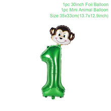 Load image into Gallery viewer, Skhek  Jungle Animal Supplies Tableware Happy Birthday Party Decor Kids Boy Jungle Theme Party Safari Party Decor Green Forest