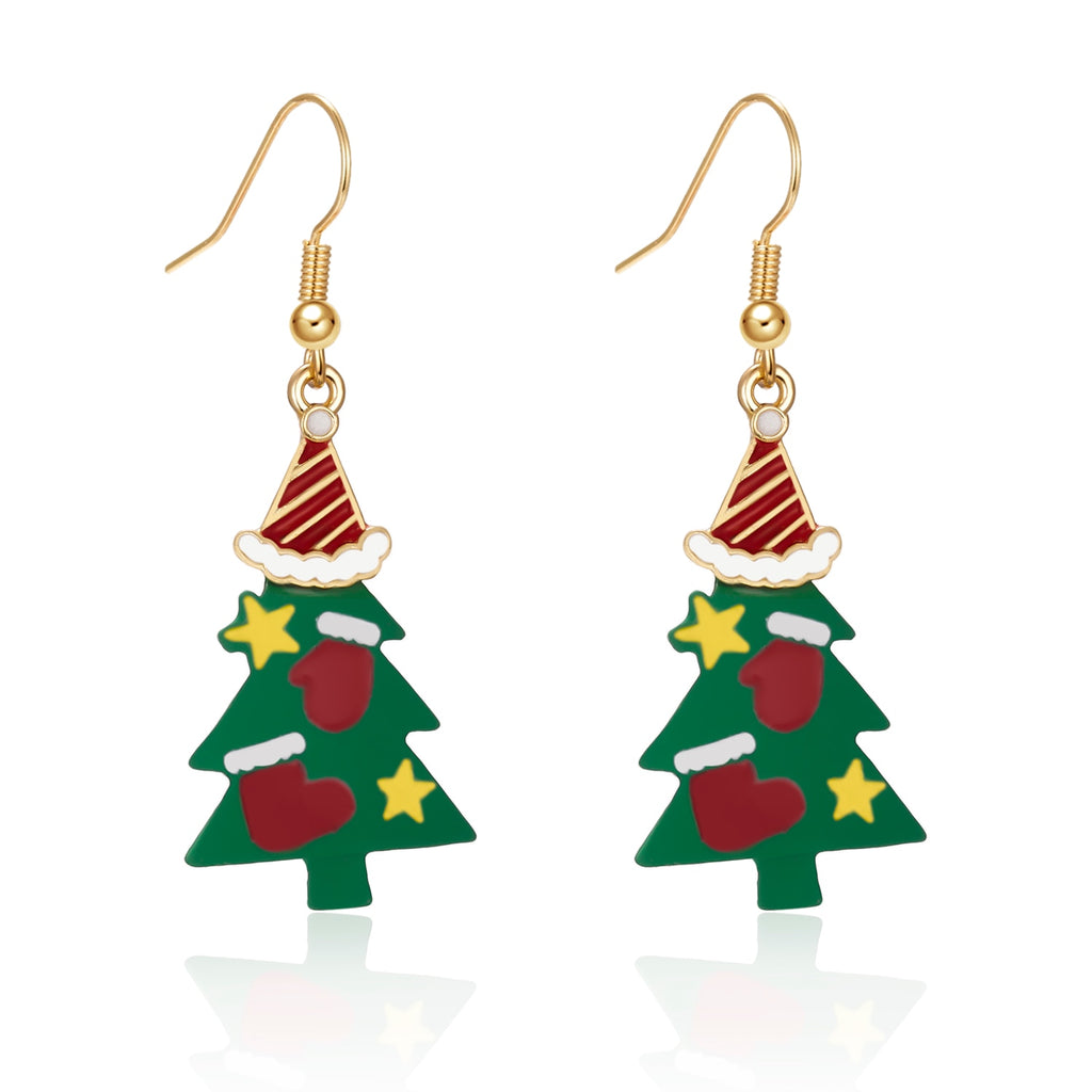 Christmas Gift New Xmas Earrings Pendant Christmas Tree Antelope Earrings Claus Boots Drop Earrings Jewelry Accessories