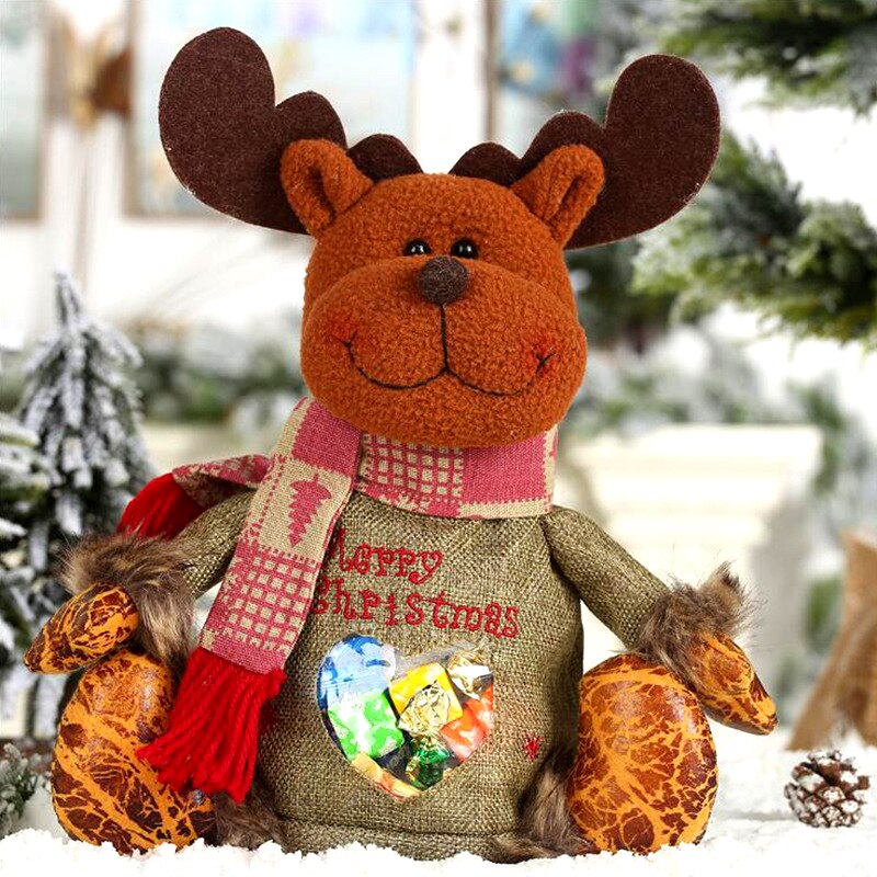 New Imitation Tree Bark Transparent Candy Bag Cartoon Doll Creative Children's Gift Apple Bag Christmas Ornament Christmas Eve