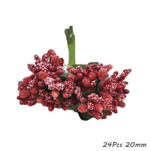 Load image into Gallery viewer, Red Theme Artificial Flower Cherry Stamen Berries Bundle DIY Christmas Decoration Wedding Cake Gift Box Wreaths Xmas Decor