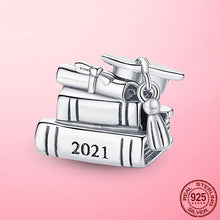 Load image into Gallery viewer, Skhek Graduation Gift  HIgh Quality Silver Color 2022 Graduation Books Charm Beads Fit Original Brand Charm Bracelet Jewelry Gift