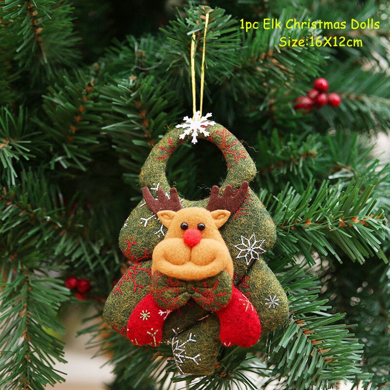 Christmas Gift New Year 2022 Gift Merry Christmas Dolls Santa Snowman Elk Ornaments Navidad Noel Christmas Tree Decoration for Home Xmas Decor