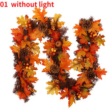 Load image into Gallery viewer, Christmas Gift Thanksgiving Fall Maple Leaf Garland Artificial Fall Foliage Garland Autumn Hanging Fall Leave Vines With Berry Pine Cones Decor