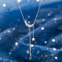Load image into Gallery viewer, Fashion New 925 Sterling Silver Star Moon Choker Necklaces Shiny Chain Women Wedding Fine Jewelry