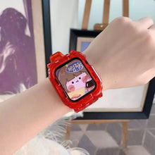 Load image into Gallery viewer, Christmas Gift Newest Clear Band + Case for Apple Watch Series 7 6 SE 5 4 44mm 42mmTransparent for iwatch Strap 3 2 1  38mm 40mm Plastic Strap