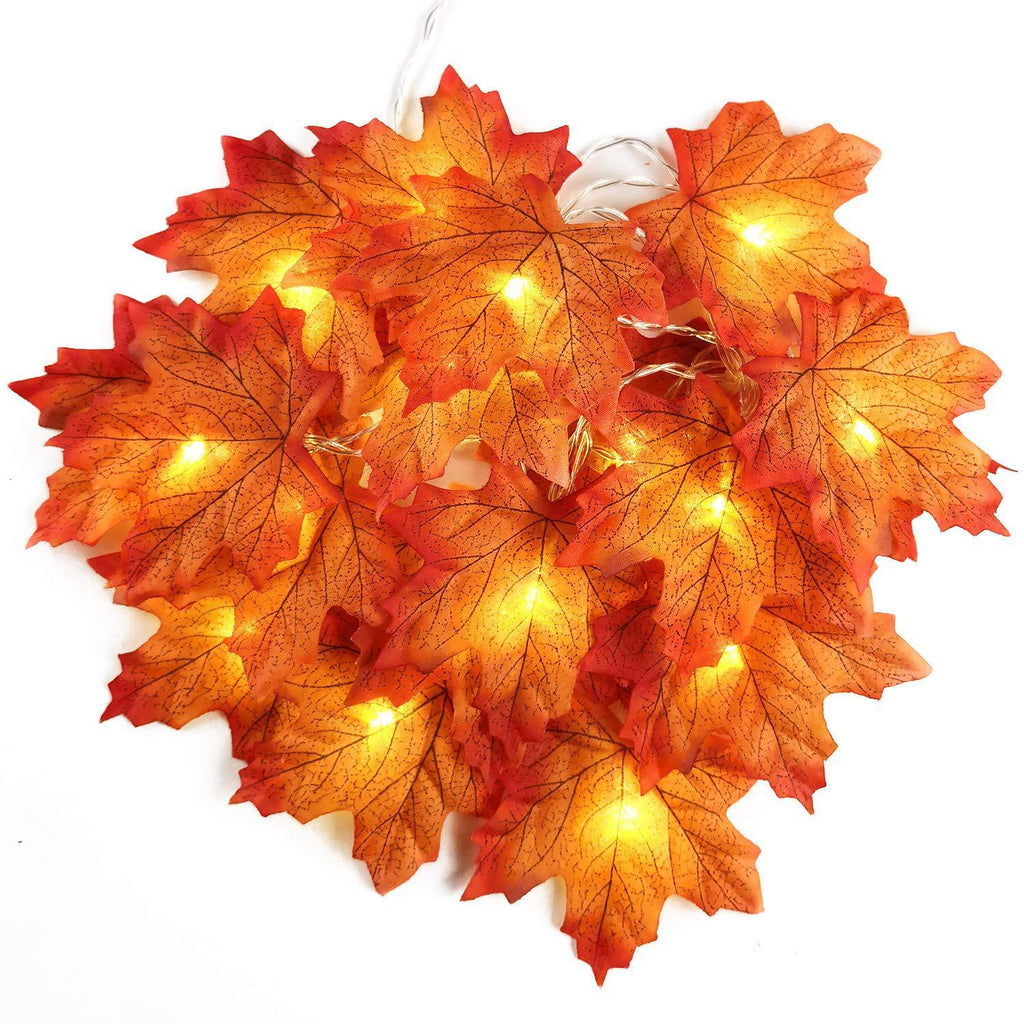 Christmas Gift 2/3/6M Artificial Maple Leaf Leaves LED Light String Lantern Garland Home Decoration Party DIY Deco Christmas Halloween New Year
