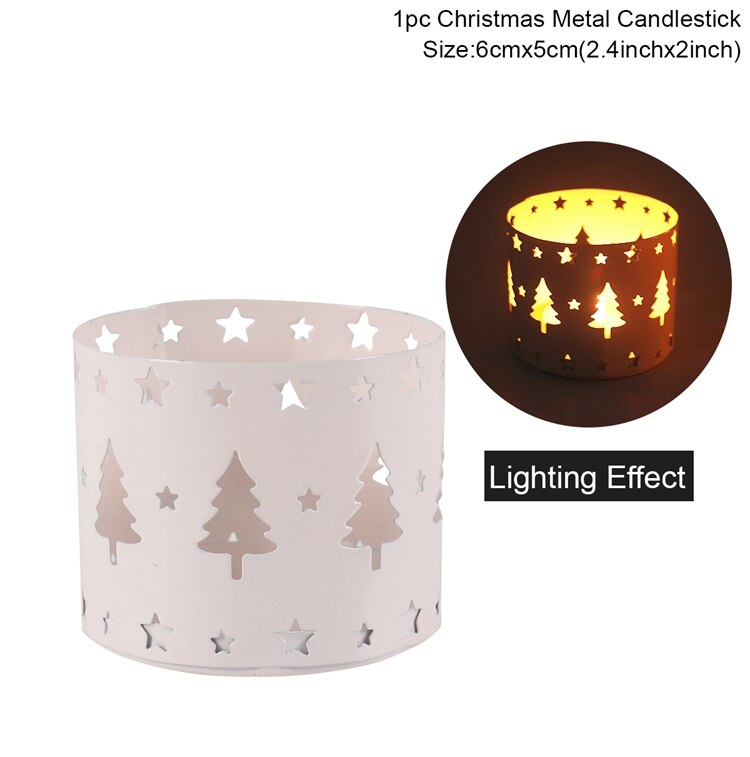 Christmas Gift PATIMATE Lron Hollow Candle Holder 2021 Christmas Decorations For Home Merry Christmas Ornament Noel Navidad Natal Xmas Gifts