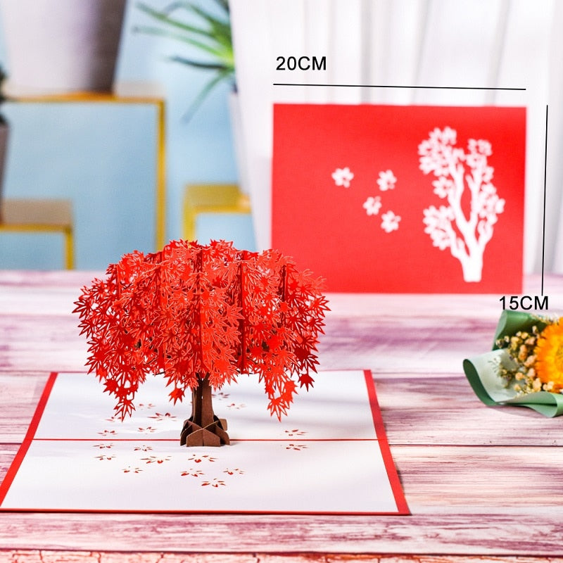 Pop-Up Flower Card Flora 3D Greeting Card for Birthday Mothers Father's Day Graduation Wedding Anniversary Get Well Sympathy
